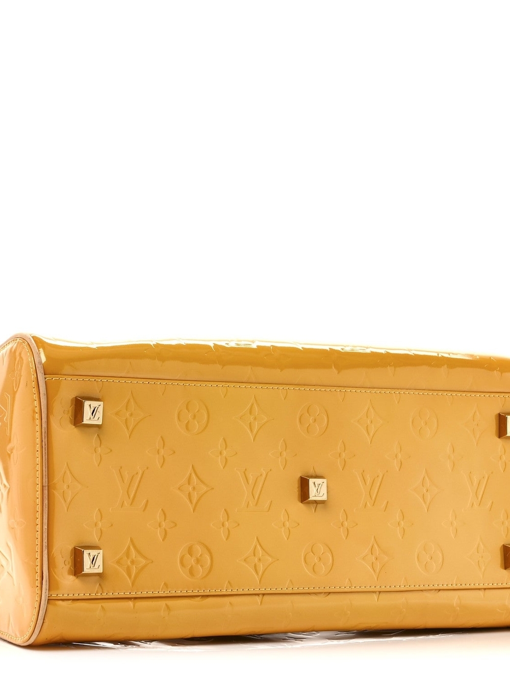 Louis Vuitton Yellow Monogram Vernis Thompkins Square Bowling Top Handle Tote - Picture 6 of 10